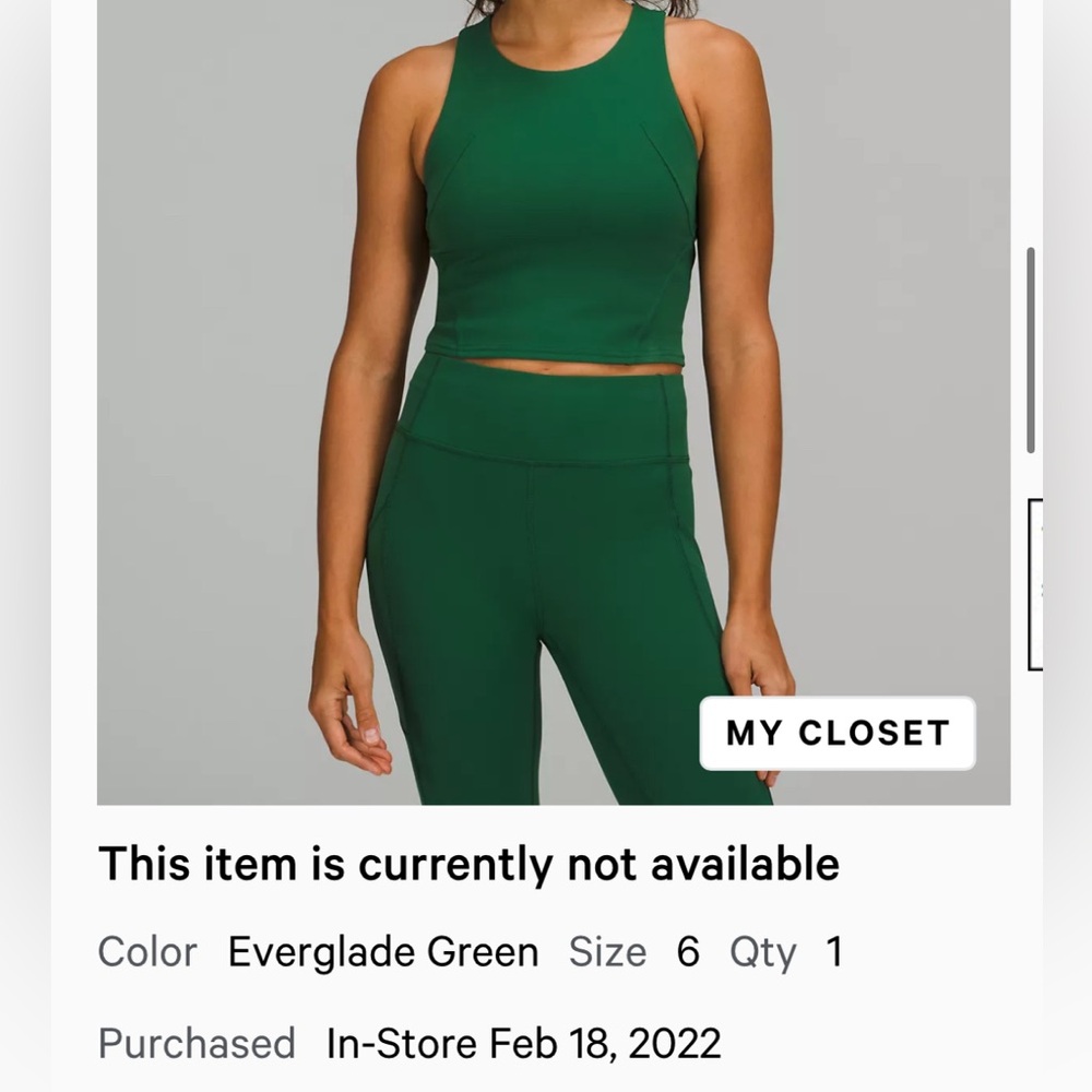 Lululemon Invigorate Tank - Everglade Green